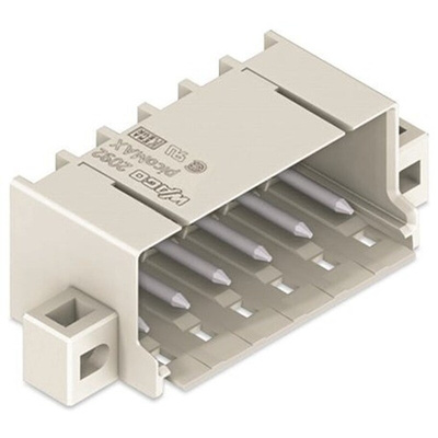 Wago 2092 Series Angled PCB Mount PCB Header, 4 Contact(s), 5mm Pitch, 1 Row(s), Shrouded