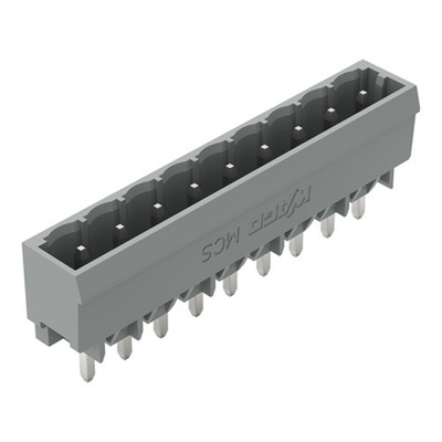 Wago 231 Series Straight PCB Mount PCB Header, 9 Contact(s), 5mm Pitch, 1 Row(s), Shrouded