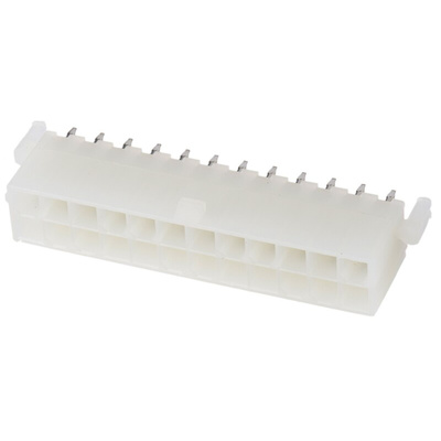 Molex Mini-Fit Jr. Series Straight Through Hole PCB Header, 24 Contact(s), 4.2mm Pitch, 2 Row(s), Shrouded