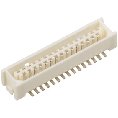 Hirose DF9 Series Straight Surface Mount PCB Header, 31 Contact(s), 1.0mm Pitch, 2 Row(s), Shrouded
