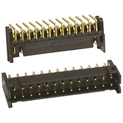 Hirose DF11 Series Right Angle Through Hole PCB Header, 26 Contact(s), 2.0mm Pitch, 2 Row(s), Shrouded