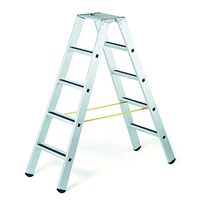 Zarges Aluminium 2 x 5 steps Step Ladder, 1.32m open length