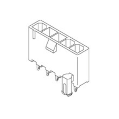 Molex Mini-Fit Jr. Series Straight Through Hole PCB Header, 3 Contact(s), 4.2mm Pitch, 1 Row(s), Shrouded