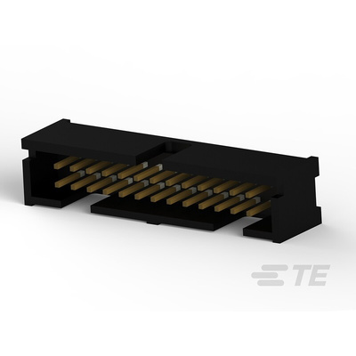 TE Connectivity Straight Through Hole PCB Header, 26 Contact(s), 2.54mm Pitch, 2 Row(s), Shrouded