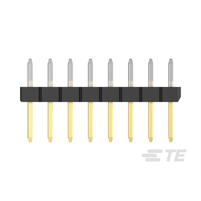 TE Connectivity AMPMODU Series Straight Through Hole Pin Header, 10 Contact(s), 2.0mm Pitch, 1 Row(s), Unshrouded