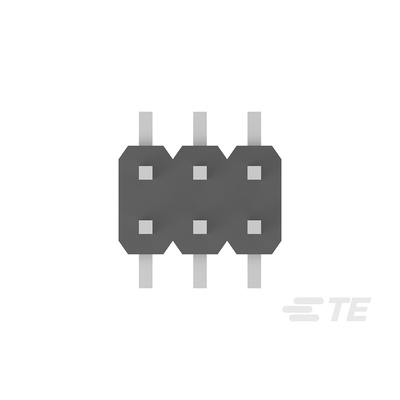 TE Connectivity AMPMODU Series Straight Surface Mount Pin Header, 6 Contact(s), 2.0mm Pitch, 2 Row(s), Unshrouded
