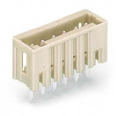 Wago 734 Series Series Straight PCB Header, 6 Contact(s), 3.5mm Pitch, 1 Row(s)