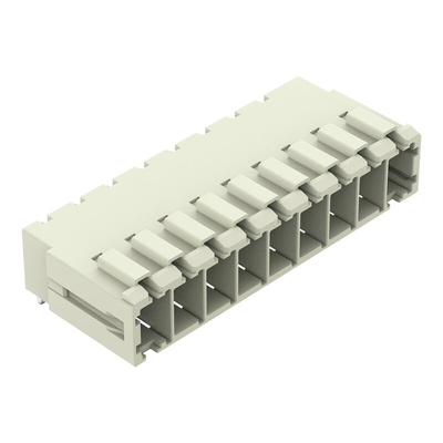 Wago 831 Series Angled PCB Mount PCB Header, 9 Contact(s), 7.62mm Pitch, 1 Row(s), Shrouded