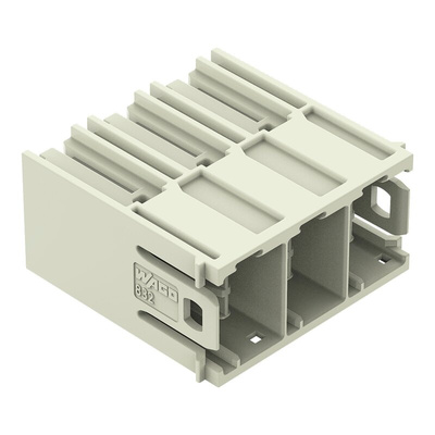 Wago 832 Series Angled PCB Mount PCB Header, 3 Contact(s), 10.16mm Pitch, 1 Row(s), Shrouded