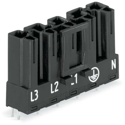 Wago 770 Series Straight PCB Mount PCB Header, 5 Contact(s), 10mm Pitch, 1 Row(s), Shrouded