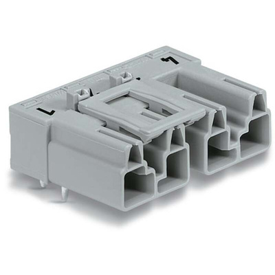 Wago 770 Series Angled PCB Mount PCB Header, 4 Contact(s), 10mm Pitch, 1 Row(s), Shrouded