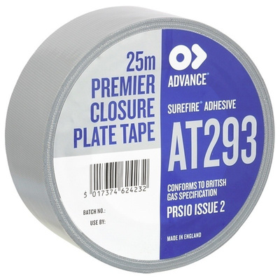 Advance Tapes AT293 Gloss Silver Cloth Tape, 50mm x 25m, 0.3mm Thick