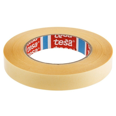 Tesa 64621 White Double Sided Plastic Tape, 19mm x 50m