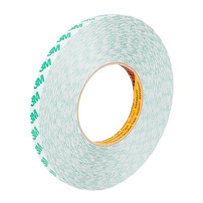 3M 9087 White Double Sided Plastic Tape, 12mm x 50m