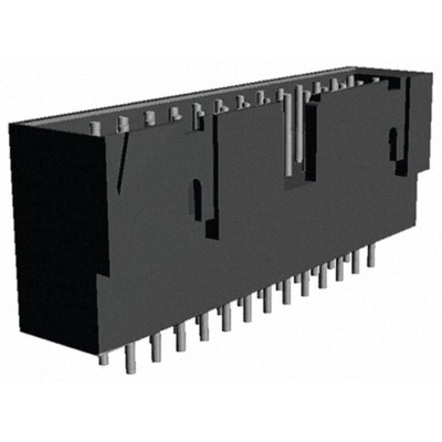 TE Connectivity AMPMODU MOD II Series Straight Through Hole PCB Header, 10 Contact(s), 2.54mm Pitch, 2 Row(s), Shrouded