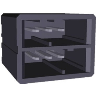 TE Connectivity Dynamic 3000 Series Straight Through Hole PCB Header, 6 Contact(s), 3.81mm Pitch, 2 Row(s), Shrouded