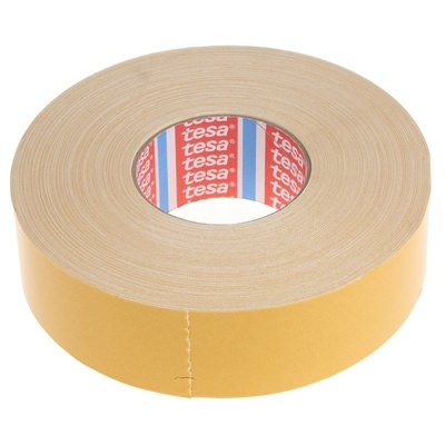 Tesa 4964 White Double Sided Cloth Tape, 50mm x 50m