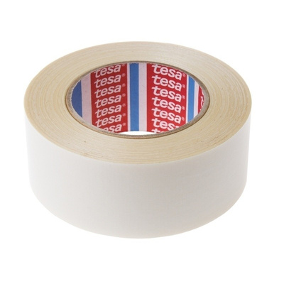 Tesa 51960 White Double Sided Plastic Tape, 50mm x 25m