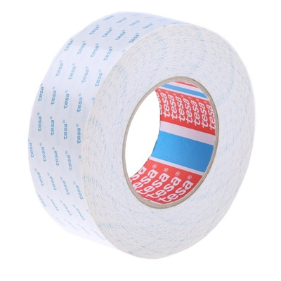 Tesa 4943 White Double Sided Cloth Tape, 50mm x 50m