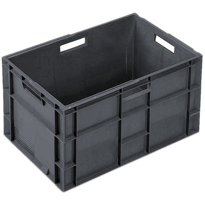 Schoeller Allibert 75L Grey Large Stacking Container, 400mm x 600mm x 400mm