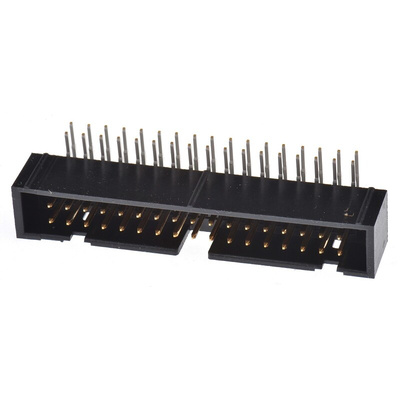 Hirose HIF3FC Series Right Angle Through Hole PCB Header, 34 Contact(s), 2.54mm Pitch, 2 Row(s), Shrouded