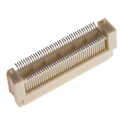 Hirose FunctionMAX FX8C Series Straight Surface Mount PCB Header, 80 Contact(s), 0.6mm Pitch, 2 Row(s), Shrouded