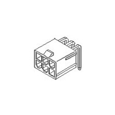 Molex Mini-Fit Jr. Series Right Angle Through Hole PCB Header, 6 Contact(s), 4.2mm Pitch, 2 Row(s), Shrouded