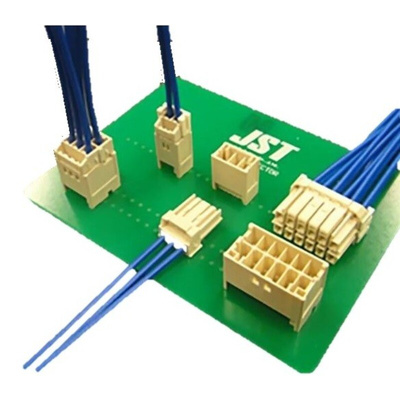 JST BNI Series Through Hole PCB Header, 8 Contact(s), 3.3mm Pitch, 2 Row(s), Shrouded