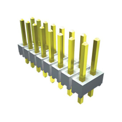 Samtec HTSW Series Straight Through Hole Pin Header, 2 Contact(s), 2.54mm Pitch, 2 Row(s), Unshrouded