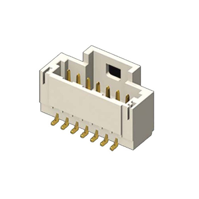 Samtec T1M Series Straight Surface Mount PCB Header, 2 Contact(s), 1.0mm Pitch, 1 Row(s), Shrouded