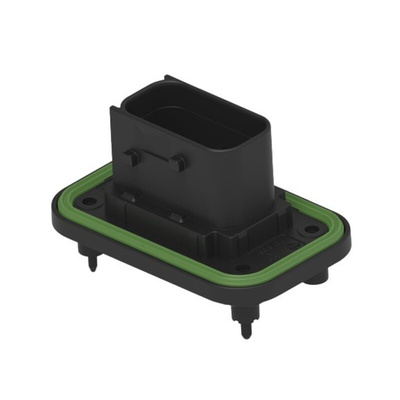 TE Connectivity 1-23781 Series Vertical Panel Mount PCB Header, 10 Contact(s), 6mm Pitch, 2 Row(s), Shrouded