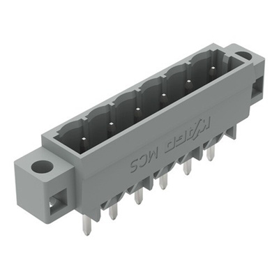 Wago 231 Series Straight PCB Mount PCB Header, 6 Contact(s), 5mm Pitch, 1 Row(s), Shrouded