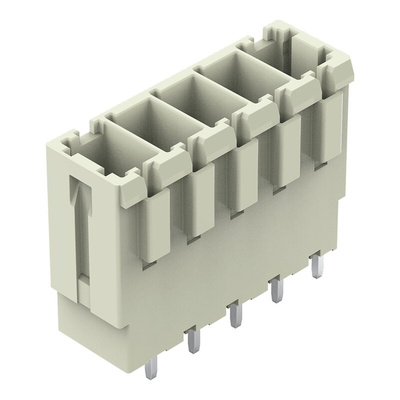 Wago 831 Series Straight PCB Mount PCB Header, 5 Contact(s), 7.62mm Pitch, 1 Row(s), Shrouded