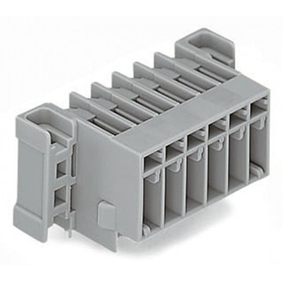 Wago 769 Series Angled PCB Mount PCB Header, 10 Contact(s), 5mm Pitch, 1 Row(s), Shrouded