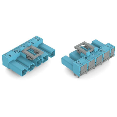 Wago 770 Series Angled PCB Mount PCB Header, 5 Contact(s), 10mm Pitch, 1 Row(s), Shrouded
