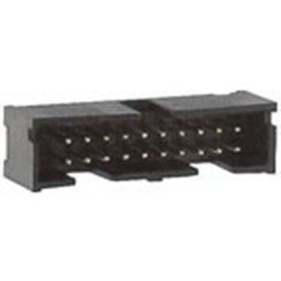 TE Connectivity AMP-LATCH Series Straight Through Hole PCB Header, 14 Contact(s), 2.54mm Pitch, 2 Row(s), Shrouded