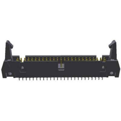 TE Connectivity AMP-LATCH Series Straight Through Hole PCB Header, 50 Contact(s), 2.54mm Pitch, 2 Row(s), Shrouded
