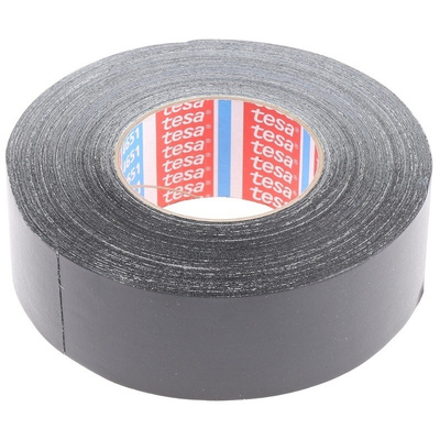Tesa 4651 Acrylic Coated Black Duct Tape, 50mm x 50m, 0.31mm Thick