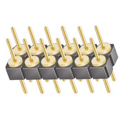 Samtec TD Series Straight Through Hole Pin Header, 12 Contact(s), 2.54mm Pitch, 2 Row(s), Unshrouded