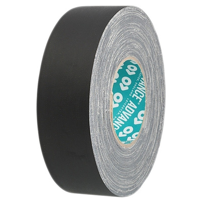 Advance Tapes AT160 Matt Black Cloth Tape, 25mm x 50m, 0.33mm Thick