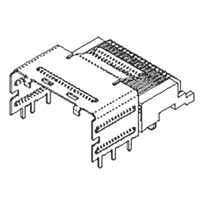 Molex iPass Series Right Angle Through Hole PCB Header, 36 Contact(s), 0.8mm Pitch, 2 Row(s), Unshrouded