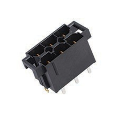 Molex Mini-Fit Sr. Series Straight Through Hole PCB Header, 6 Contact(s), 10.0mm Pitch, 2 Row(s), Shrouded