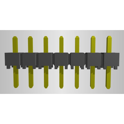 Samtec TSW Series Pin Header, 7 Contact(s), 2.54mm Pitch, 1 Row(s), Unshrouded