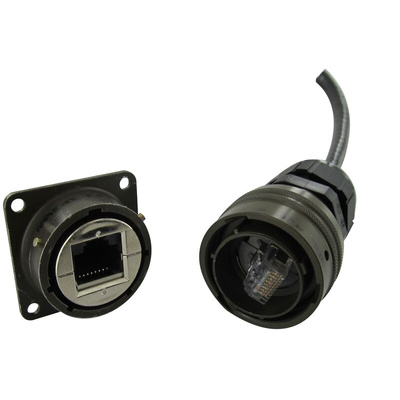 Amphenol Socapex Female Ethernet Connector, Push-Pull, Cat5e