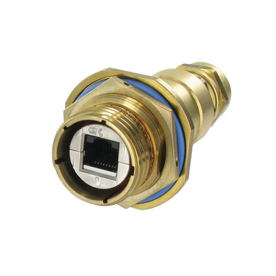 Amphenol Socapex Female Ethernet Connector, Jam Nut, Cat5e