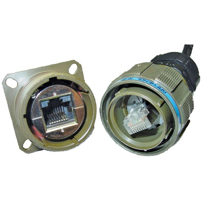 Amphenol Socapex Female Ethernet Connector, Jam Nut, Cat5e