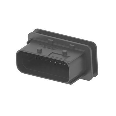 TE Connectivity 1-23695 Series Straight Cable Mount PCB Header, 18 Contact(s), 6mm Pitch, 2 Row(s), Shrouded
