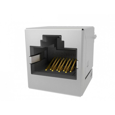 Amphenol Communications Solutions RJE44 Series Female Ethernet Connector, Through Hole, Cat5e