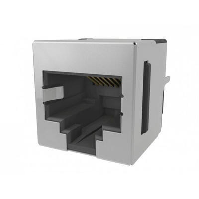 Amphenol Communications Solutions RJE74 Series Female Ethernet Connector, Through Hole, Cat3, Tin Shield