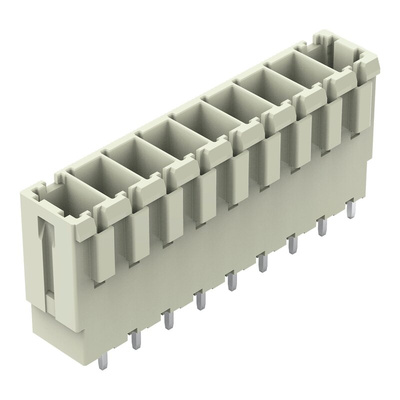 Wago 831 Series Straight PCB Mount PCB Header, 9 Contact(s), 7.62mm Pitch, 1 Row(s), Shrouded